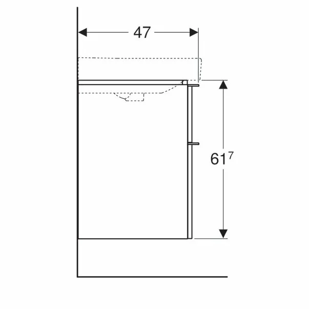 Dulap baza pentru lavoar suspendat Geberit Smyle Square alb 2 sertare 74 cm [4]