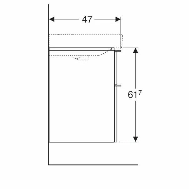 Dulap baza pentru lavoar suspendat Geberit Smyle Square alb 2 sertare 89 cm [4]