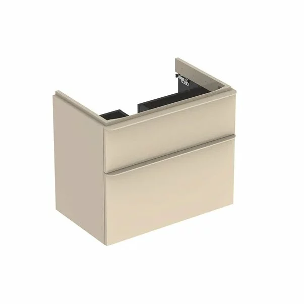 Baza lavoar - Dulap baza pentru lavoar suspendat Geberit Smyle Square gri nisip 2 sertare 74 cm