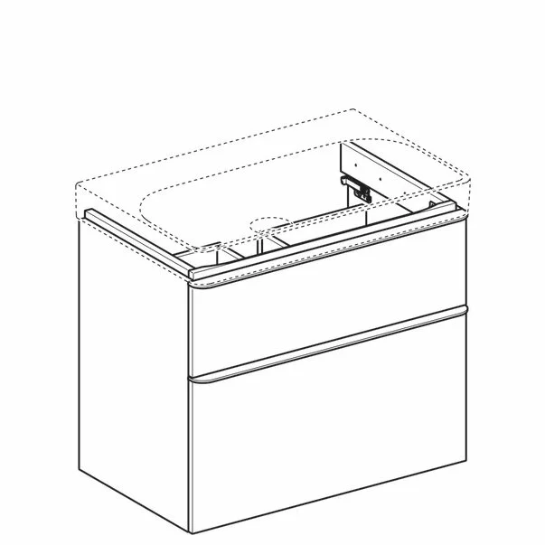 Dulap baza pentru lavoar suspendat Geberit Smyle Square gri nisip 2 sertare 74 cm [1]