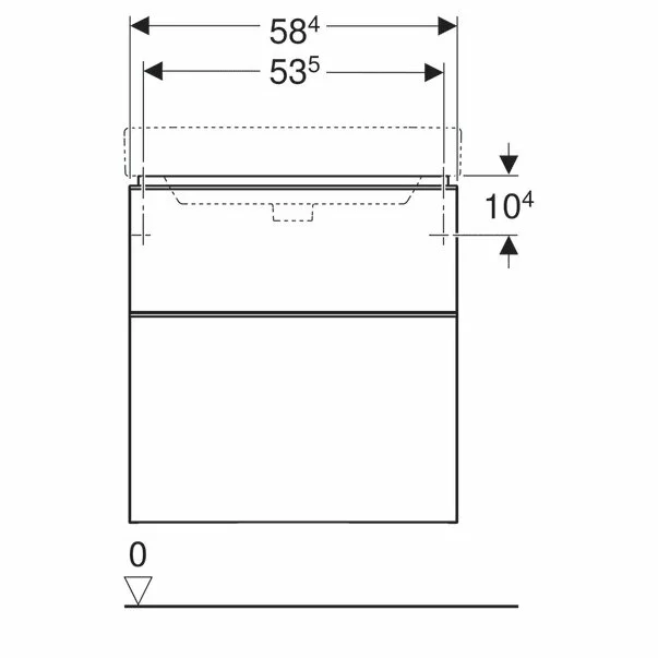 Dulap baza pentru lavoar suspendat Geberit Smyle Square lava gri inchis 2 sertare 59 cm [3]