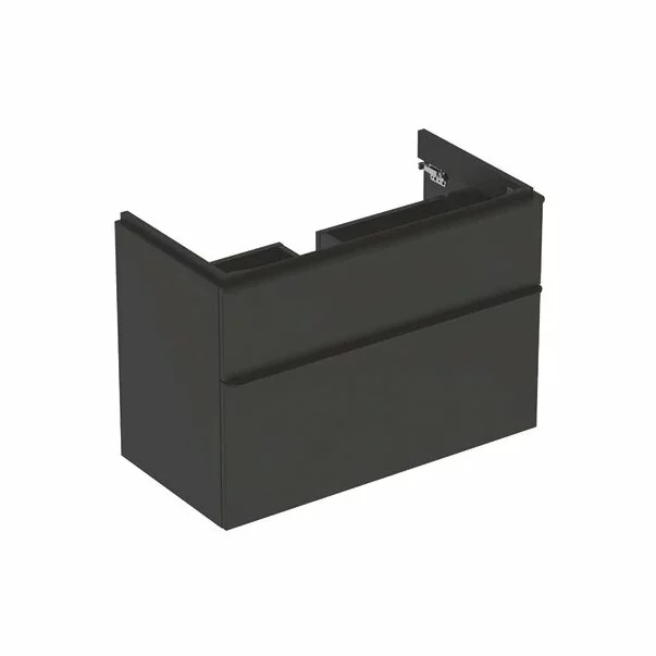 Baza lavoar - Dulap baza pentru lavoar suspendat Geberit Smyle Square lava gri inchis 2 sertare 89 cm