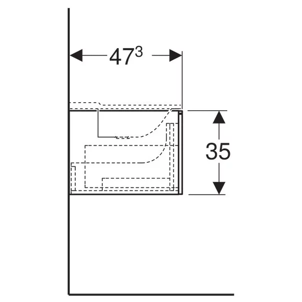 Dulap baza pentru lavoar suspendat Geberit Xeno2 gri 2 sertare 140 cm [1]