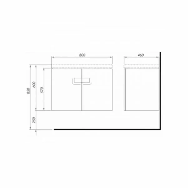 Dulap baza pentru lavoar suspendat Kolo Twins 80 cm, gri argintiu [1]
