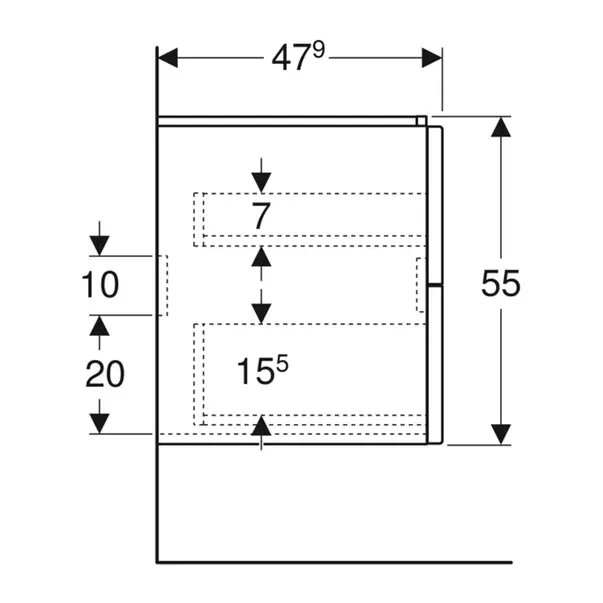 Dulap baza suspendat Geberit Modo 2 sertare alb lucios 100 cm [4]