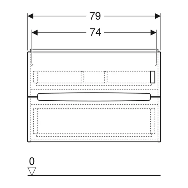 Dulap baza suspendat Geberit Modo 2 sertare alb lucios 80 cm [5]