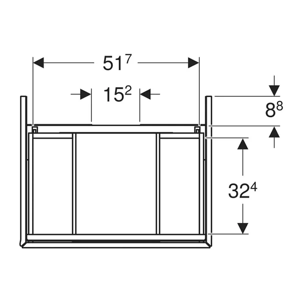 Dulap baza suspendat Geberit One alb mat 60 cm cu 2 sertare [1]