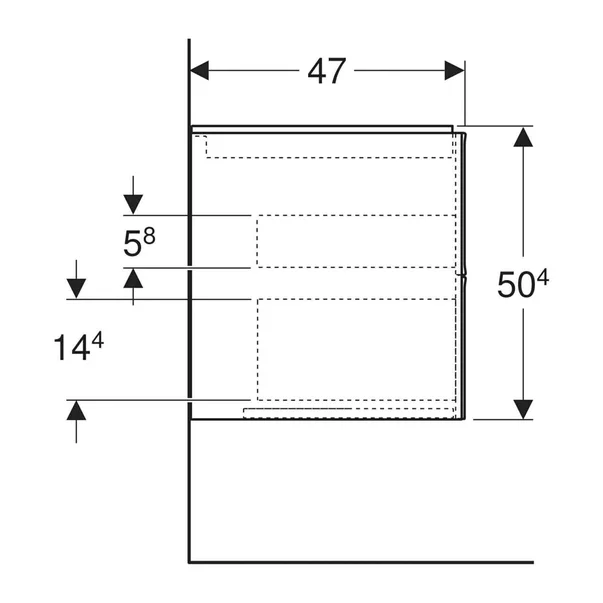 Dulap baza suspendat Geberit One alb mat 60 cm cu 2 sertare [2]