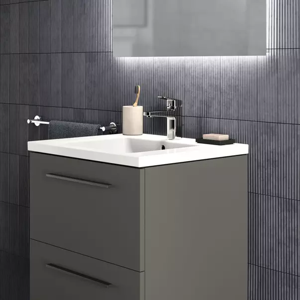 Dulap baza suspendat Ideal Standard i.life B gri quartz mat 2 sertare 60 cm [5]