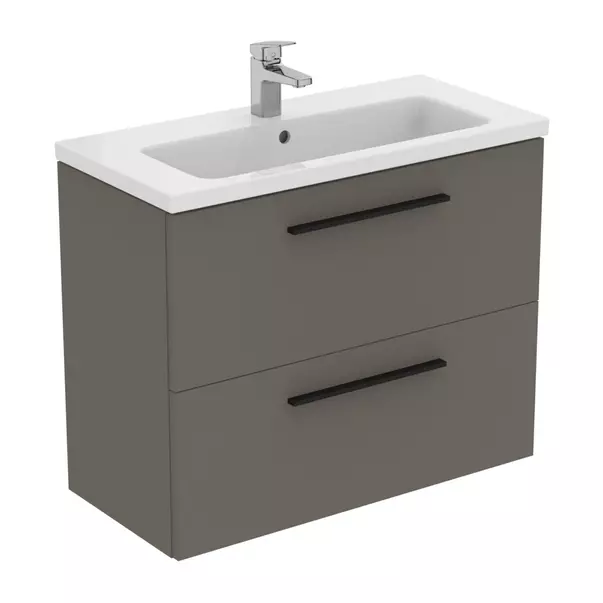 Dulap baza suspendat Ideal Standard i.life S 2 sertare gri 80 cm [4]