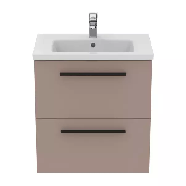 Dulap baza suspendat Ideal Standard i.life S 2 sertare gri - bej 60 cm [1]