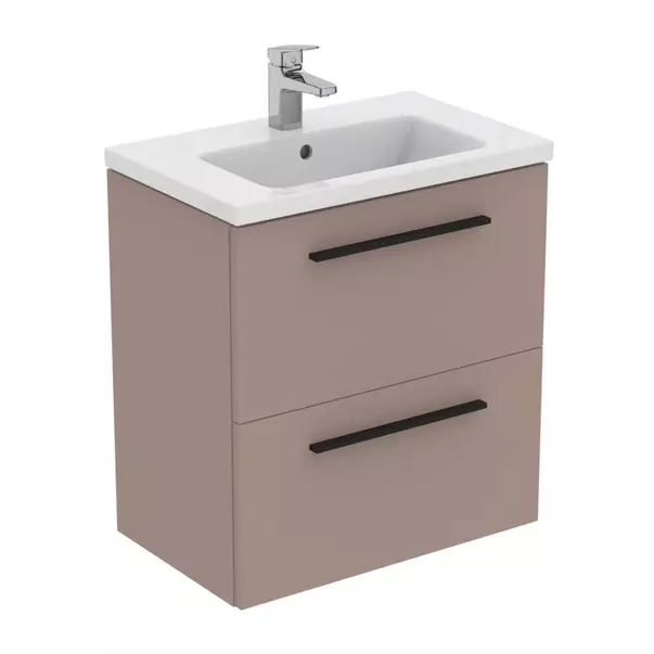 Dulap baza suspendat Ideal Standard i.life S 2 sertare gri - bej 60 cm [2]