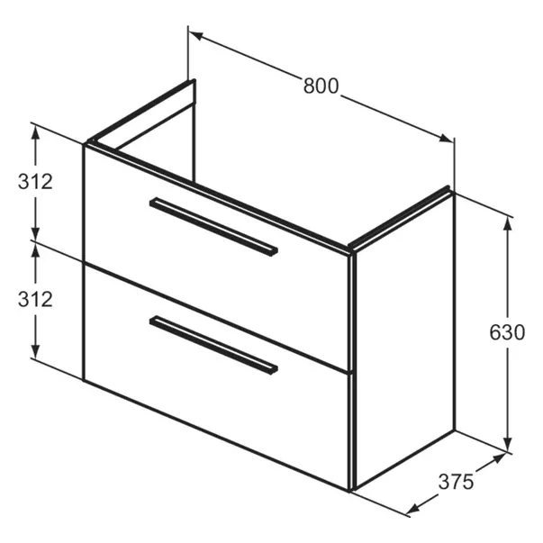 Dulap baza suspendat Ideal Standard i.life S 2 sertare gri carbon 80 cm [6]