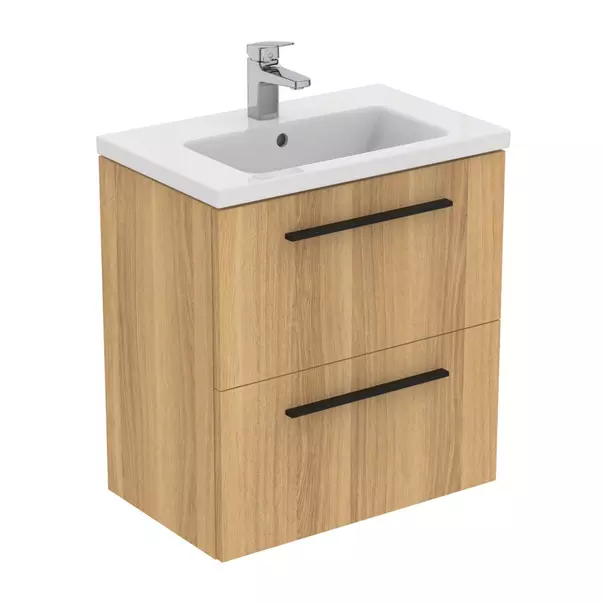 Dulap baza suspendat Ideal Standard i.life S 2 sertare stejar 60 cm [5]