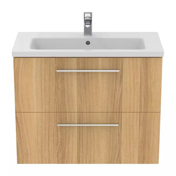 Dulap baza suspendat Ideal Standard i.life S 2 sertare stejar 80 cm [3]