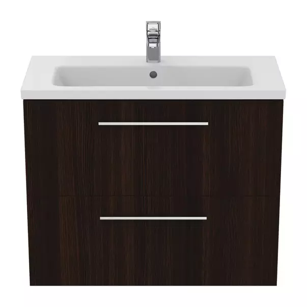 Dulap baza suspendat Ideal Standard i.life S 2 sertare stejar cafeniu 80 cm [4]