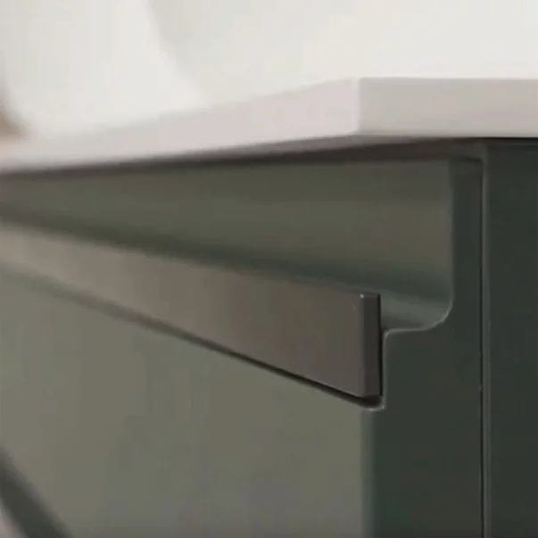 Dulap baza suspendat KolpaSan Alexis gri inchis cu blat alb 60 cm [5]