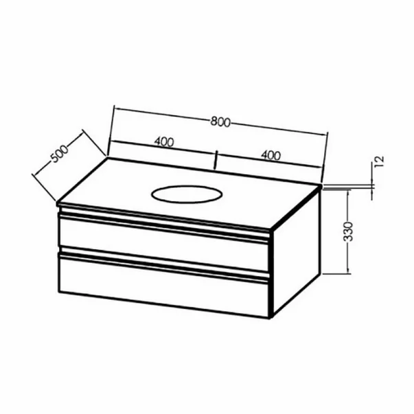 Dulap baza suspendat KolpaSan Alexis gri inchis cu blat alb 80 cm [2]