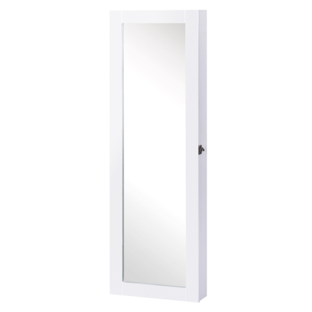 Dormitor & birou -  dulap bijuterii cu oglinda, 37x9.5x121 cm, neagra