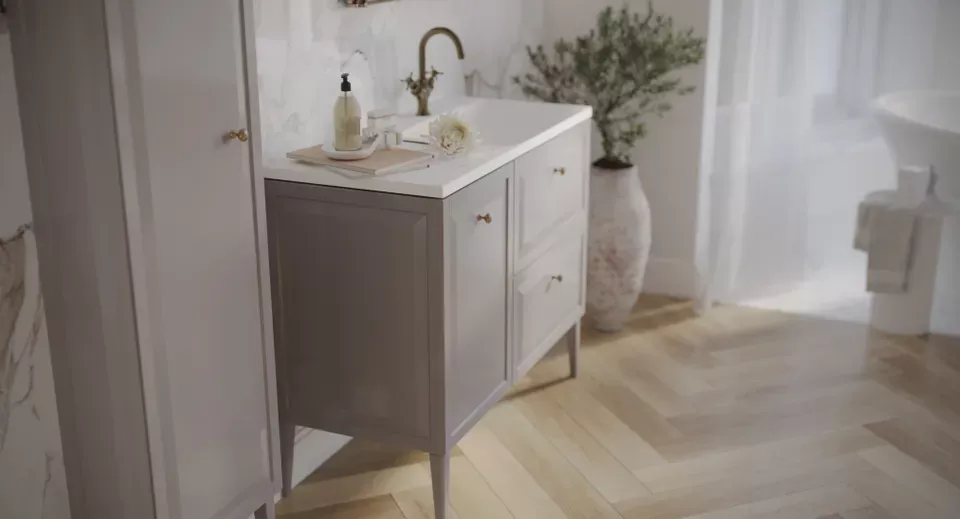 Dulap cabinet Oristo Montebianco, 40 x 46 x 60 cm, sertar, mat, bej, 47-SN1S-40-10 [3]