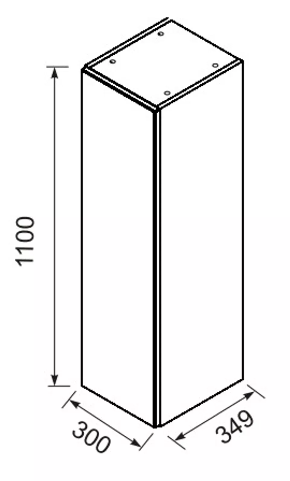 Dulap coloana Defra Opal, 110 x 35 x 30, usa, lucios, alb, 30-SB1D-30-1 [2]