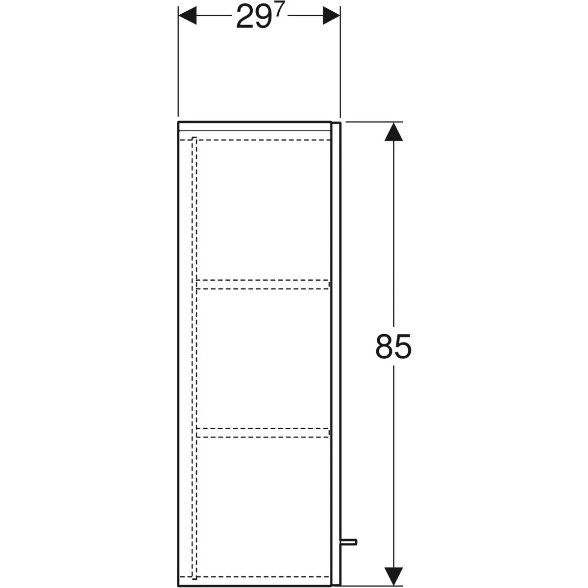 Dulap coloana Geberit Selnova Square, 33 x 29 x 85 cm, usa, mat, gri, 501.279.00.1 [3]