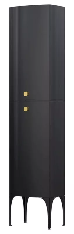 Mobilier pentru baie - Dulap coloana Oristo Louis, 170 x 47 x 32 cm, usa, lucios, negru, 50-SB2D-47-7