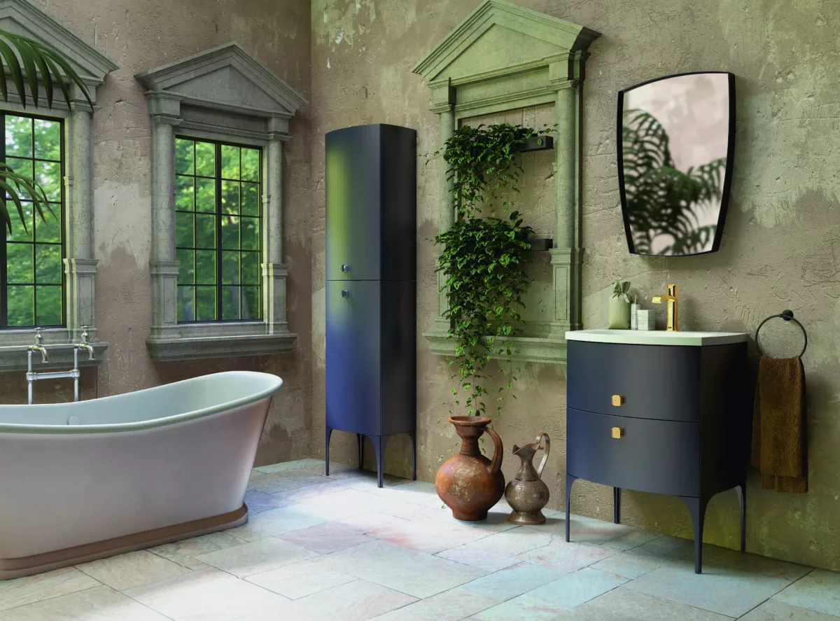 Dulap coloana Oristo Louis, 170 x 47 x 32 cm, usa, mat, albastru, 50-SB2D-47-14 [1]