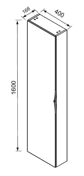 Dulap coloana Oristo Siena, 170 x 40 x 17 cm, usa, lucios, alb, 45-SB1D-40-1 [1]