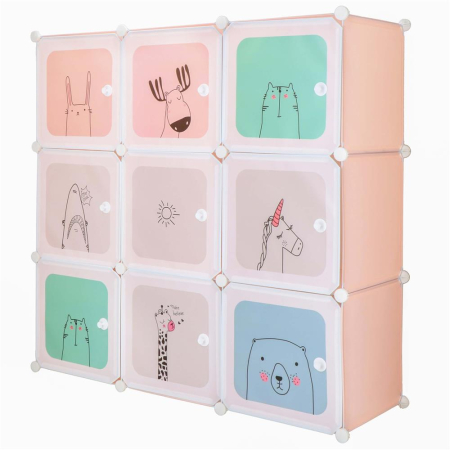 Dulap copii, modular cu 9 compartimente, PVC, 110x110x37 cm, multicolor [7]