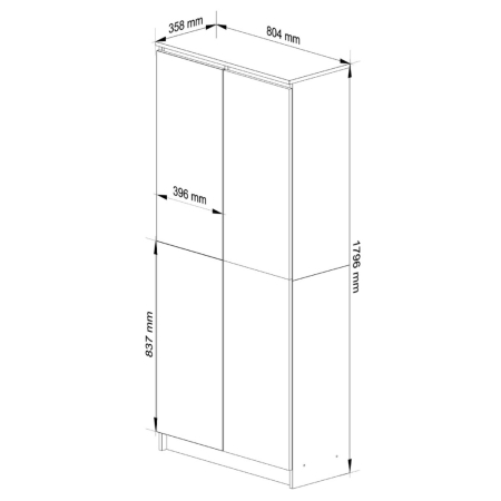 Dulap cu 8 etajere, PAL laminat 16 mm, 80x35x180 cm, stejar sonoma [2]