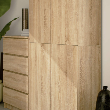 Dulap cu 8 etajere, PAL laminat 16 mm, 80x35x180 cm, stejar sonoma [4]