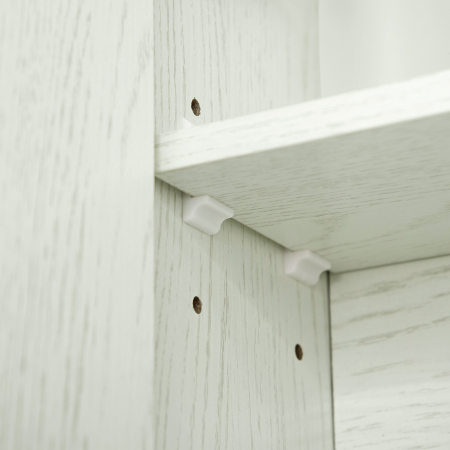  Dulap cu oglinda cu raft reglabil, MDF Sticla 90x15x75cm, Alb [8]