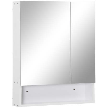 Mobilier pentru baie -  Dulap cu oglinda dreptunghiulara din MDF si Sticla, 60x15x75cm, Alb