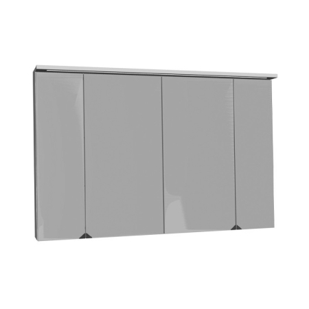 Mobilier pentru baie - Dulap cu oglinda, Kolpasan, Tara, cu 4 usi, iluminare LED, 110 cm, craft wood