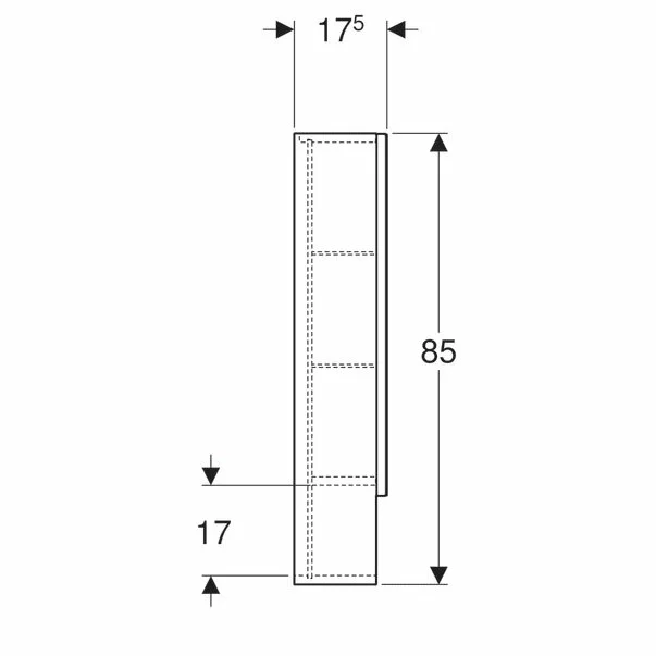 Dulap cu oglinda suspendat Geberit Selnova Square alb 2 usi 79 cm [4]