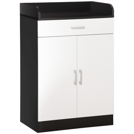 Bucatarie -  Dulap cu sertar si raft reglabil, din MDF, 60x40x90cm, Alb Negru
