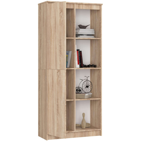 Dulap cu usa si 8 etajere, PAL laminat 16 mm, 80x35x180 cm, stejar sonoma [1]