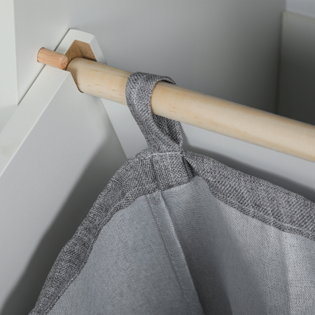  Dulap de Baie cu Cos pentru Rufe si Sertar, Mobilier pentru Depozitarea Lenjeriei si Cos, 52x33x90 cm, Alb [8]