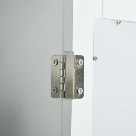  Dulap de Baie cu Oglinda - Dulap cu Oglinda - Dulap pentru WC - 1 Usa, 2 Rafturi - MDF Alb si Sticla [8]