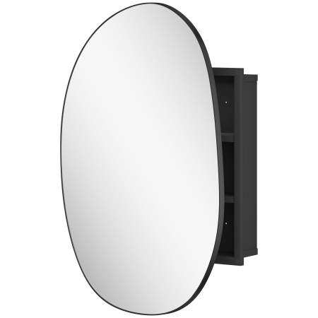 Baie -  Dulap de Baie cu Oglinda si 3 Rafturi Interioare, Aluminiu si Metal, 61x12x79 cm, Negru