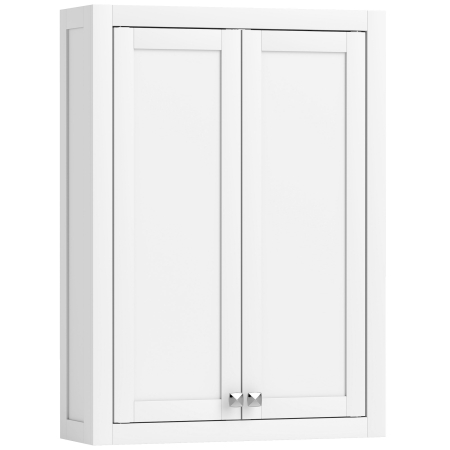 Mobilier pentru baie -  Dulap de Baie de Perete din Lemn cu 2 Rafturi Reglabile pe 3 Nivele, 61x20x84 cm, Alb