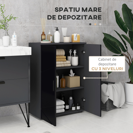  Dulap de baie din lemn usi dulap de baie cu inchidere amortizata rafturi depozitare laterala toaleta acasa birou hol prosop manere dus colt baza inalta vopsit rezistent la apa [3]