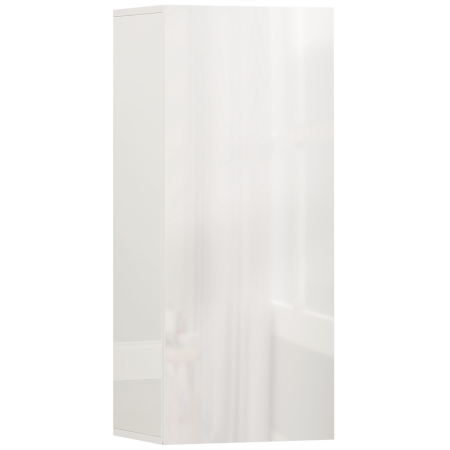 Dulapuri baie -  Dulap de Baie Suspendat cu Usa Fara Maner, 2 Rafturi Reglabile din Sticla, Mobilier Suspendat Multifunctional, 30x23,4x71,2 cm, Alb Lucios