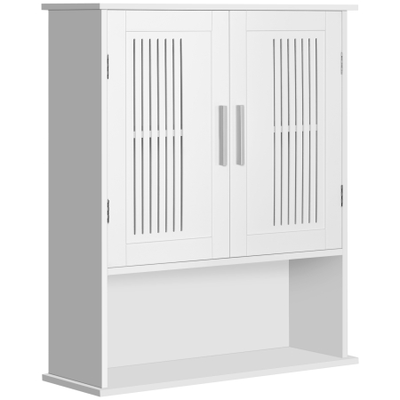 Mobilier pentru baie -  Dulap de baie suspendat dimensiuni reduse cu dulap si raft, 60x20x70cm - alb
