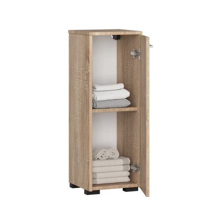 Dulap de baie tip baza, cu usa reversibila si raft interior, PAL 16 mm, 30x30x85 cm, stejar sonoma [1]