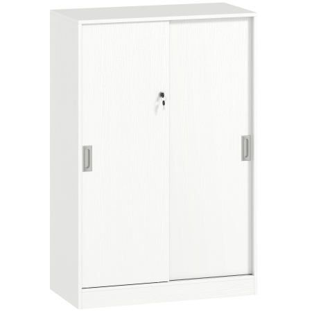 Dulapuri birou -  Dulap de Birou cu 3 Rafturi si 2 Chei de Siguranta, din PAL, 80x40x120 cm, Alb