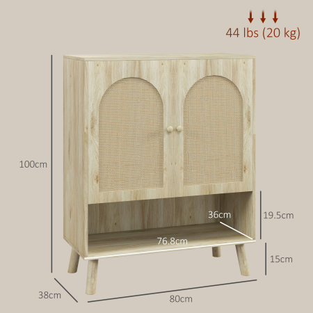  Dulap de depozitare Boho cu usi decorative din ratan [2]