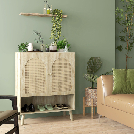  Dulap de depozitare Boho cu usi decorative din ratan [1]
