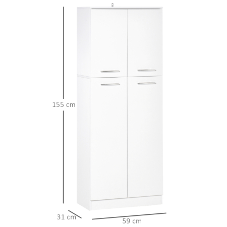  Dulap de depozitare, cu 2 compartimente si rafturi reglabile pentru dormitor living birou, 59×31×155 cm [2]